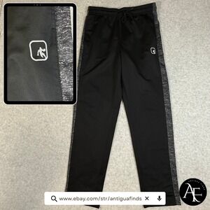 AND1 Mens Basketball Track Pants Black Grey Stripe Medium ANM17BZ501 Athletic